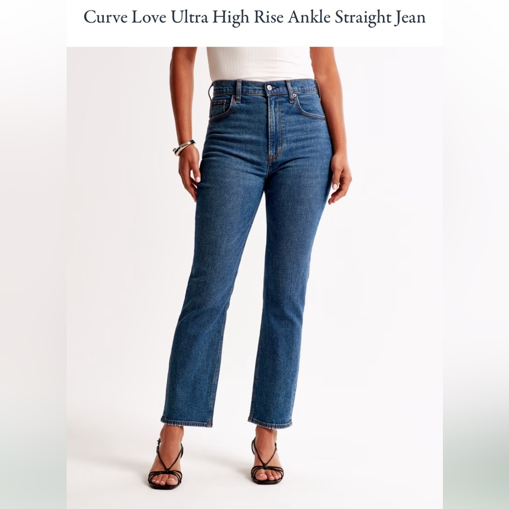 Abercrombie Curve Love Ultra High Rise Ankle Straight Jean